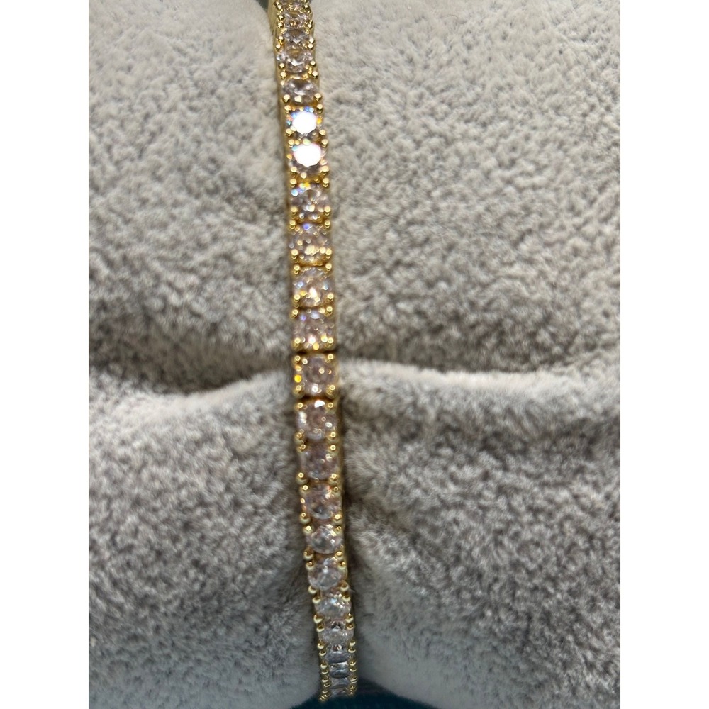 #46. Gold-tone Tennis Sparkling Stone Bracelet